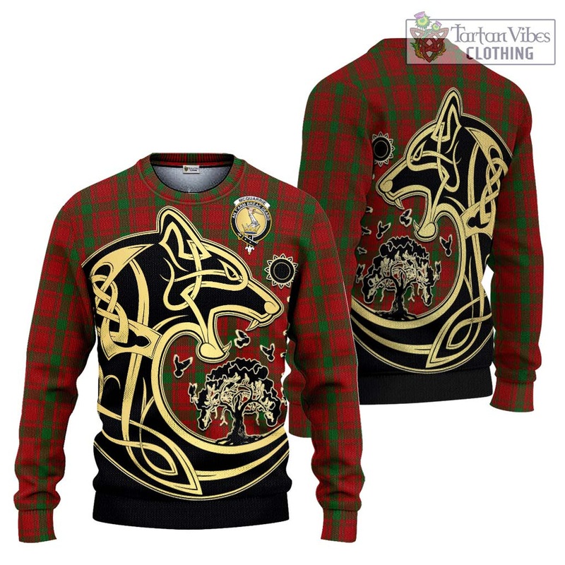 McQuary Tartan Ugly Sweater with Family Crest Celtic Wolf Style