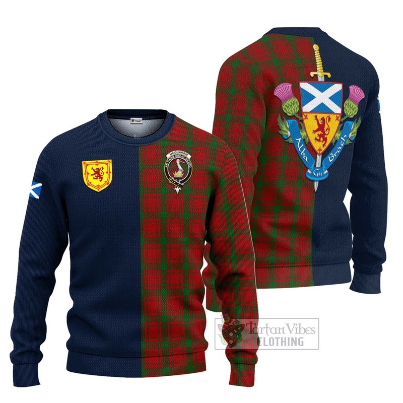 McQuary Tartan Ugly Sweater with Scottish Lion Royal Arm Half Style
