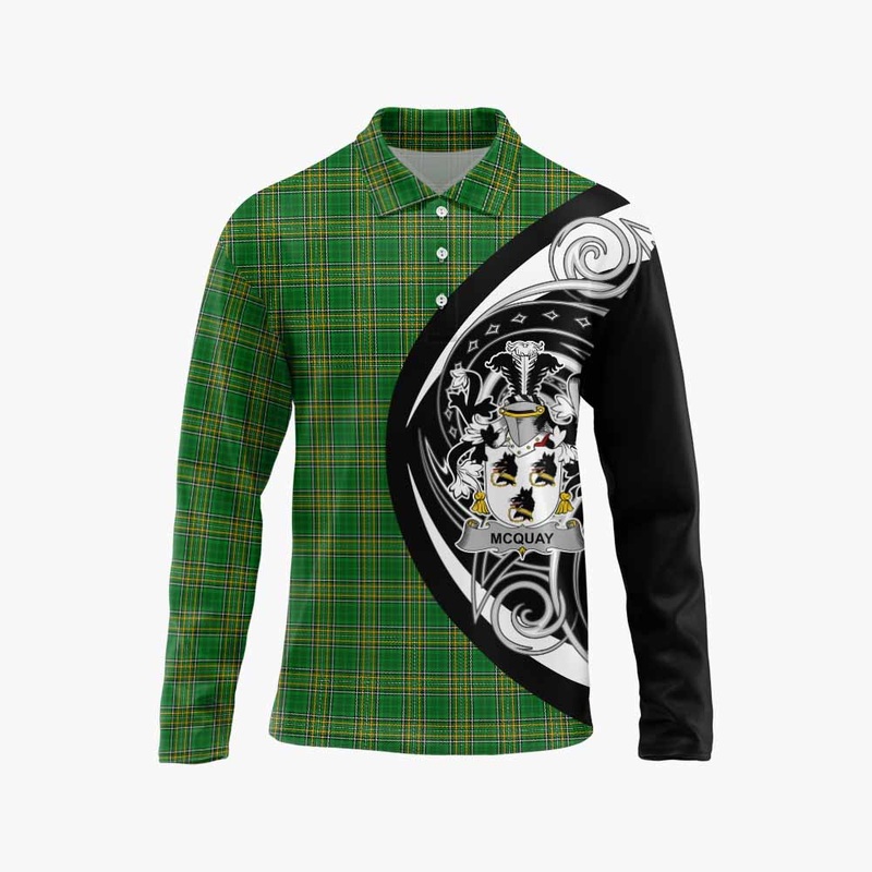 McQuay Irish Clan Long Sleeve Polo Shirt Celtic Circle Style