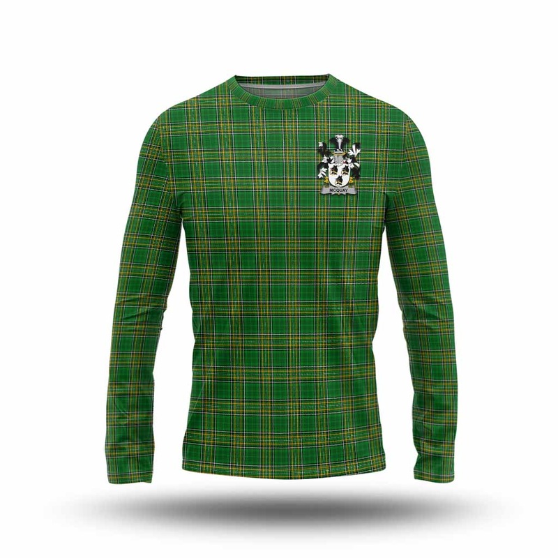 McQuay Irish Clan Tartan Long Sleeve T-Shirt with Coat of Arms