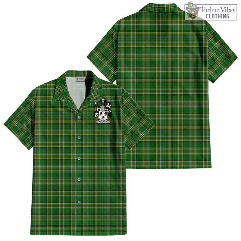 McQuay Irish Clan Tartan Short Sleeve Button Up with Coat of Arms