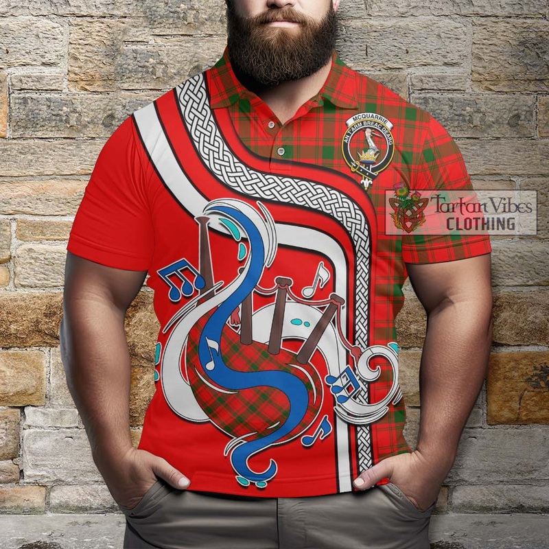 McQueary Modern Tartan Polo Shirt with Epic Bagpipe Style