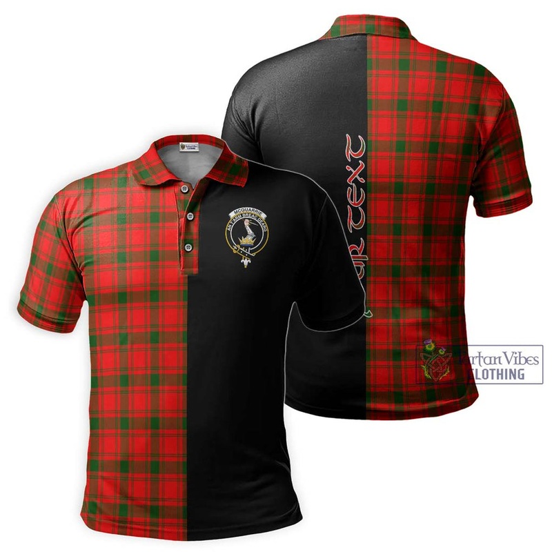 McQueary Modern Tartan Polo Shirt with Family Crest and Half Of Me Style