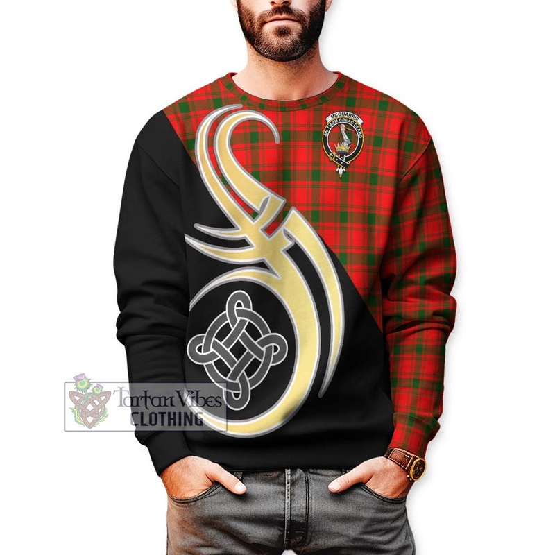 McQueary Modern Tartan Sweatshirt with Family Crest and Celtic Symbol Style