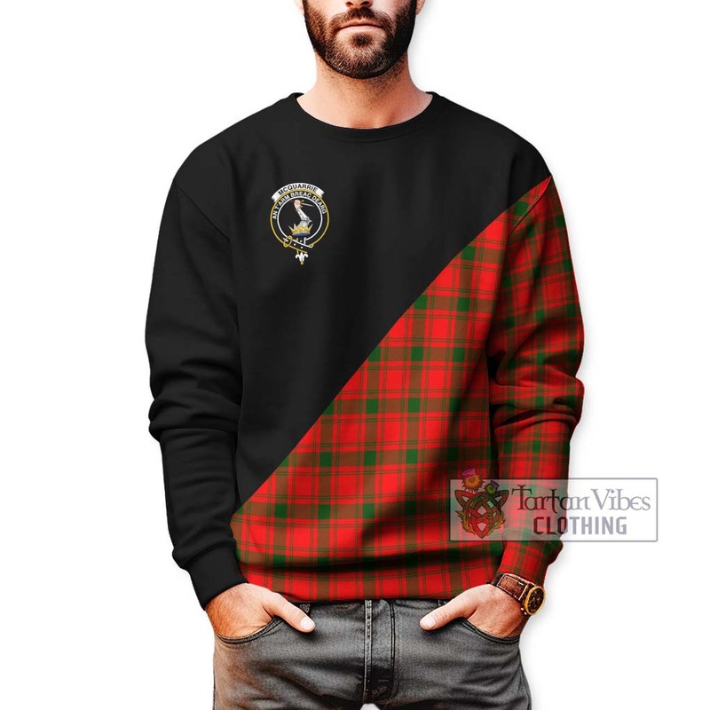 McQueary Modern Tartan Sweatshirt with Family Crest and Military Logo Style