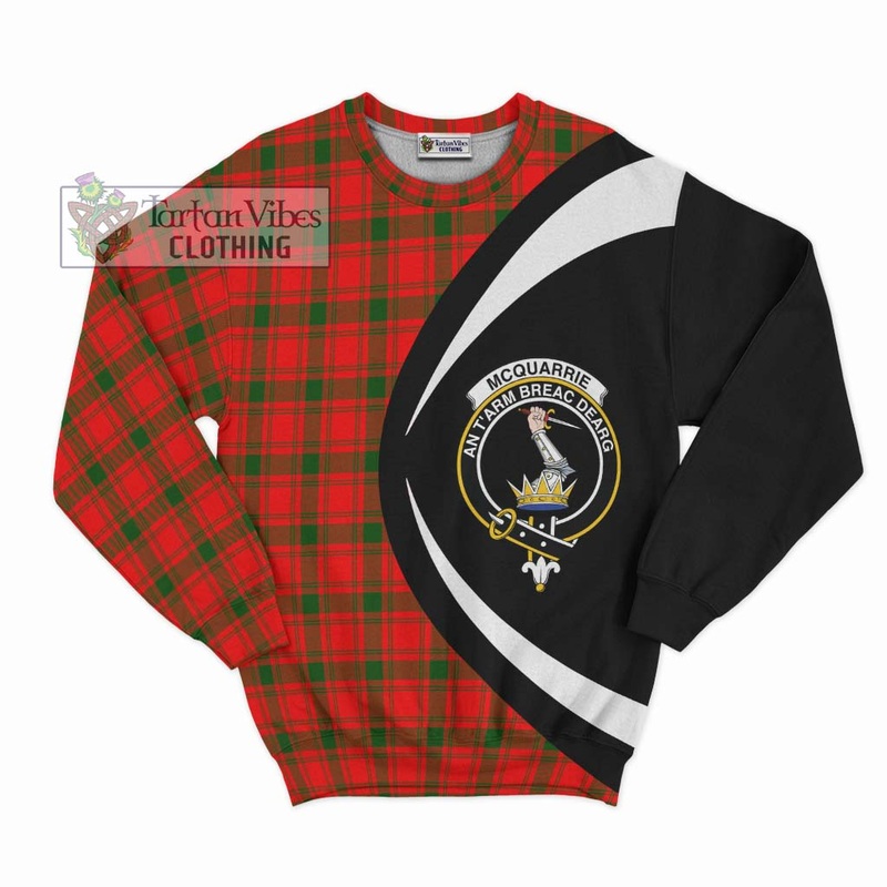 McQueary Modern Tartan Sweatshirt with Family Crest Circle Style