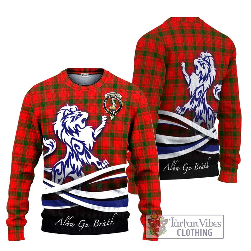 McQueary Modern Tartan Ugly Sweater with Alba Gu Brath Regal Lion Emblem