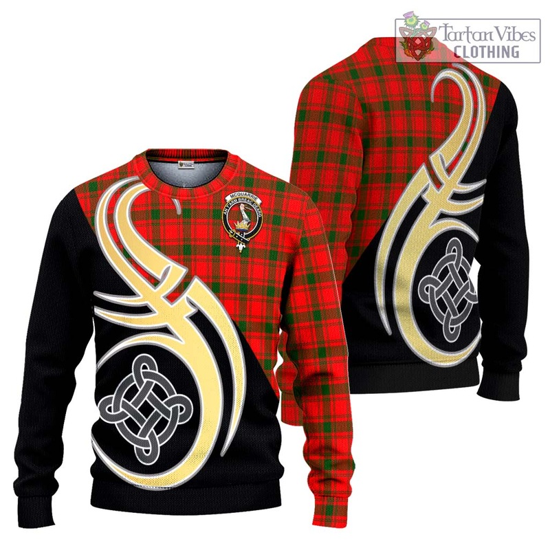 McQueary Modern Tartan Ugly Sweater with Family Crest and Celtic Symbol Style