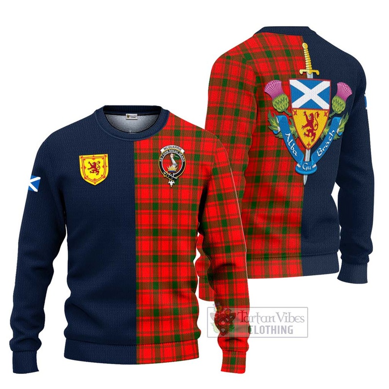 McQueary Modern Tartan Ugly Sweater with Scottish Lion Royal Arm Half Style