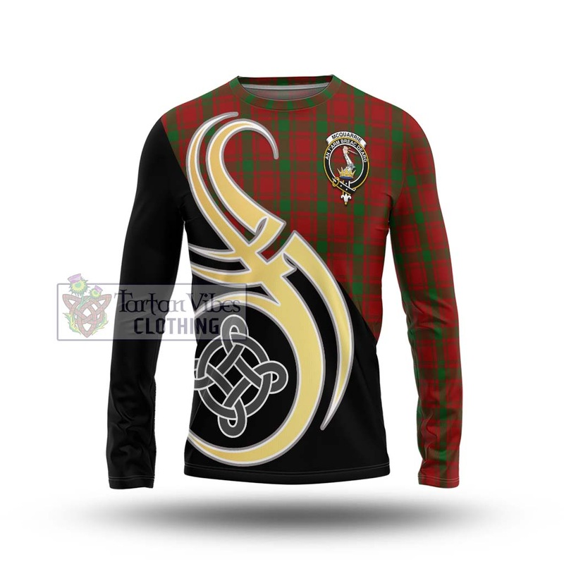 McQueary Tartan Long Sleeve T-Shirt with Family Crest and Celtic Symbol Style