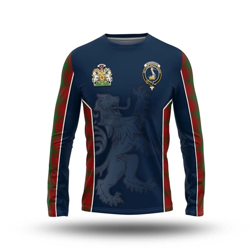 McQueary Tartan Long Sleeve T-Shirt with Family Crest and Lion Rampant Vibes Sport Style