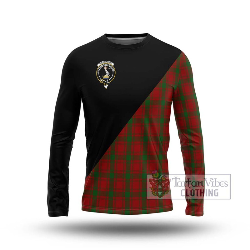 McQueary Tartan Long Sleeve T-Shirt with Family Crest and Military Logo Style