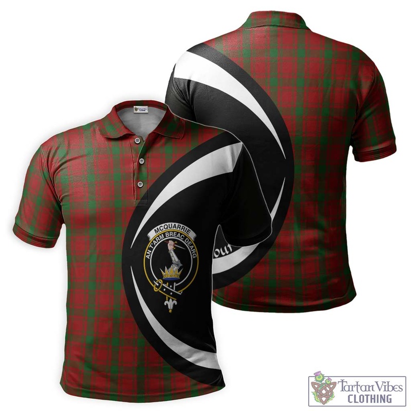 McQueary Tartan Men's Polo Shirt with Family Crest Circle Style