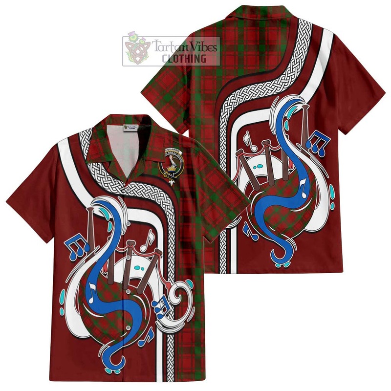 McQueary Tartan Short Sleeve Button Shirt with Epic Bagpipe Style