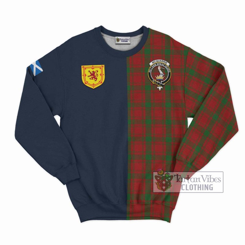 McQueary Tartan Sweatshirt Alba with Scottish Lion Royal Arm Half Style