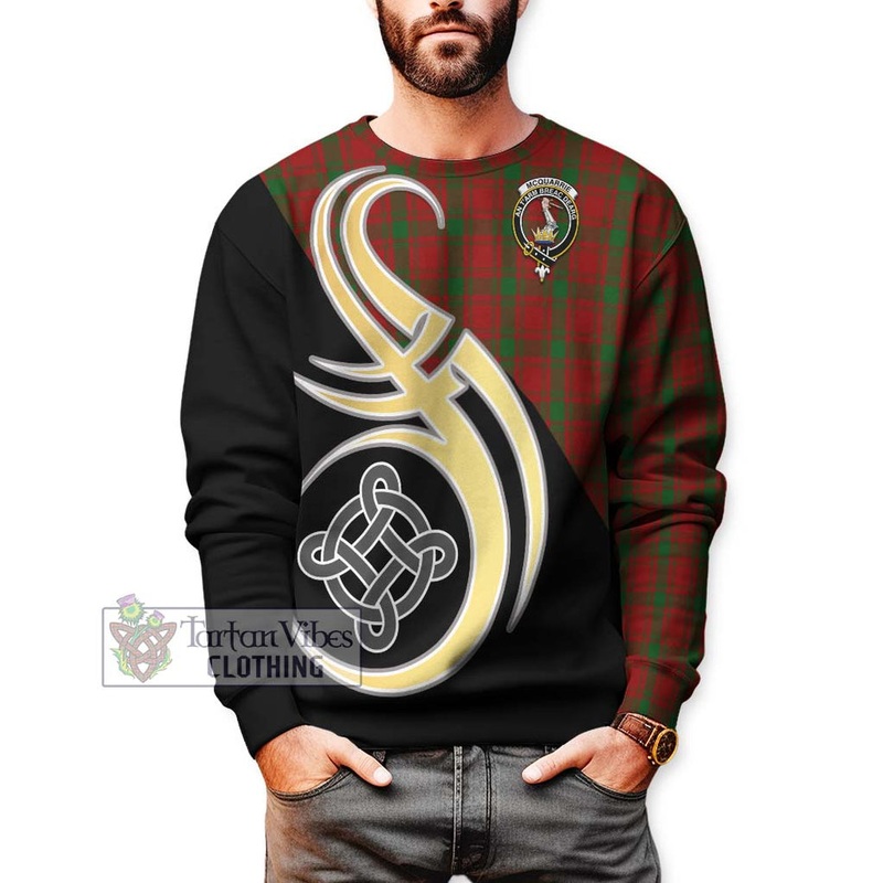 McQueary Tartan Sweatshirt with Family Crest and Celtic Symbol Style