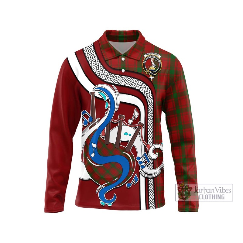 McQuarrie Tartan Long Sleeve Polo Shirt with Epic Bagpipe Style