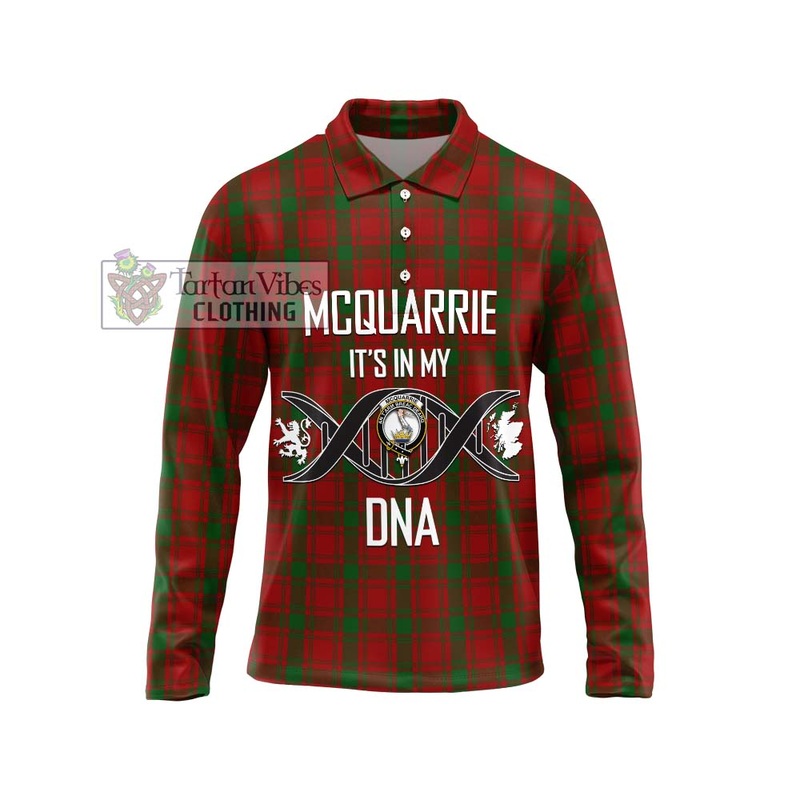 McQuarrie Tartan Long Sleeve Polo Shirt with Family Crest DNA In Me Style