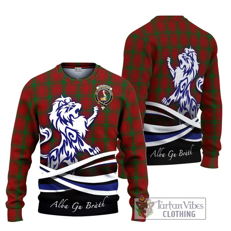 McQuarrie Tartan Ugly Sweater with Alba Gu Brath Regal Lion Emblem