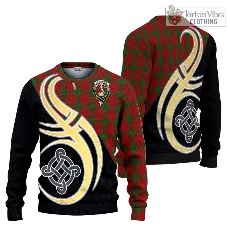 McQuarrie Tartan Ugly Sweater with Family Crest and Celtic Symbol Style
