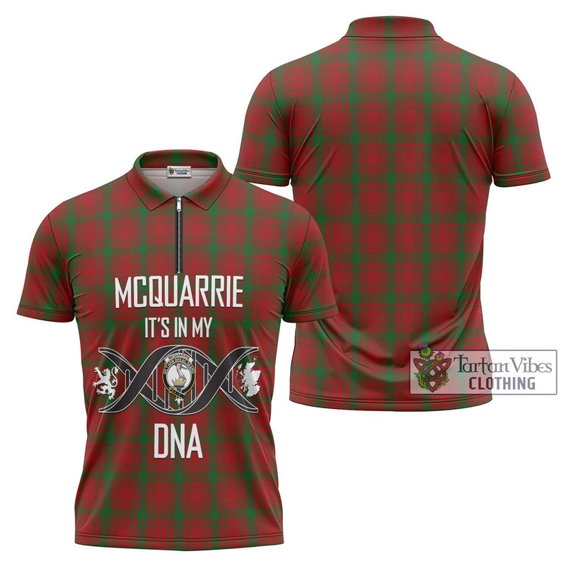 McQuarrie Tartan Zipper Polo Shirt with Family Crest DNA In Me Style