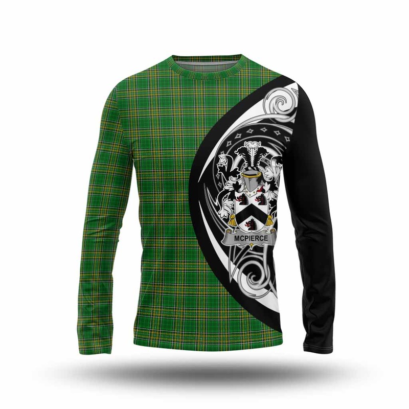 McPierce Irish Clan Long Sleeve T-Shirt Celtic Circle Style