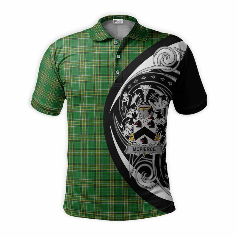McPierce Irish Clan Polo Shirt Celtic Circle Style