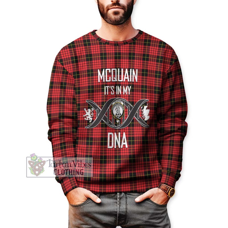 Mcquain Modern Tartan Sweatshirt with Family Crest DNA In Me Style