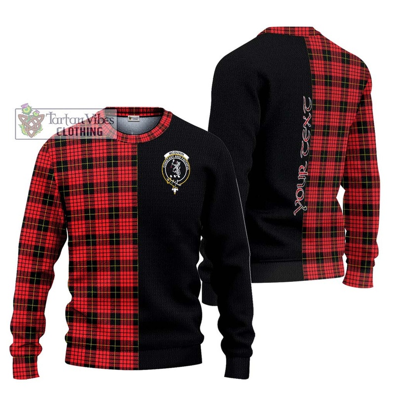 Mcquain Modern Tartan Ugly Sweater with Family Crest and Half Of Me Style
