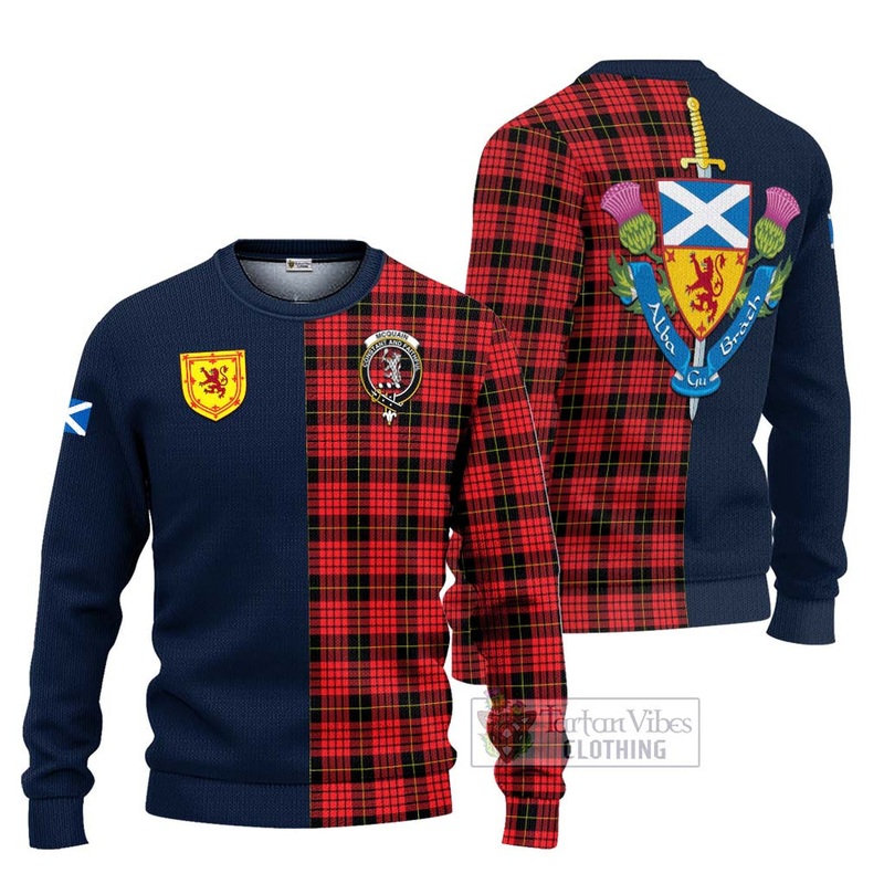Mcquain Modern Tartan Ugly Sweater with Scottish Lion Royal Arm Half Style