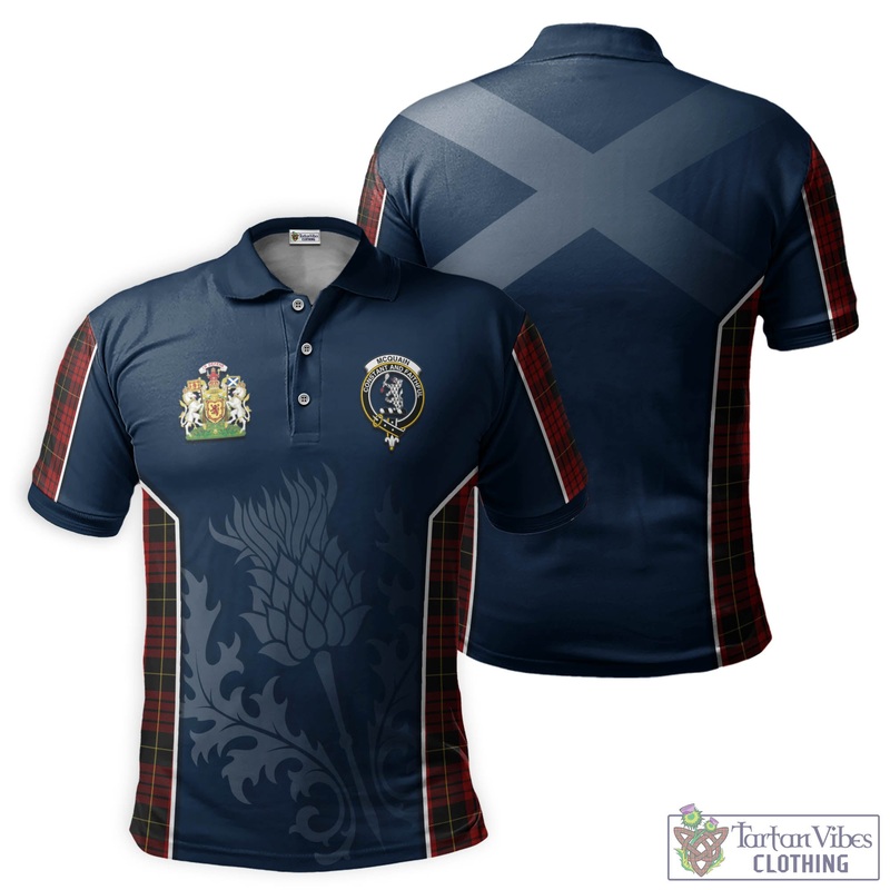 Mcquain Tartan Men's Polo Shirt with Family Crest and Scottish Thistle Vibes Sport Style