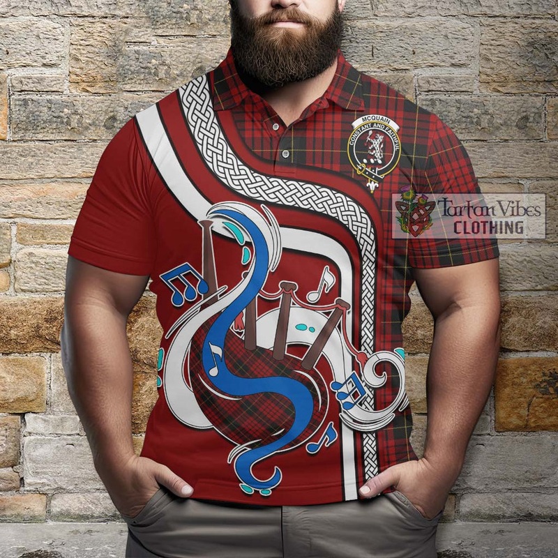 Mcquain Tartan Polo Shirt with Epic Bagpipe Style