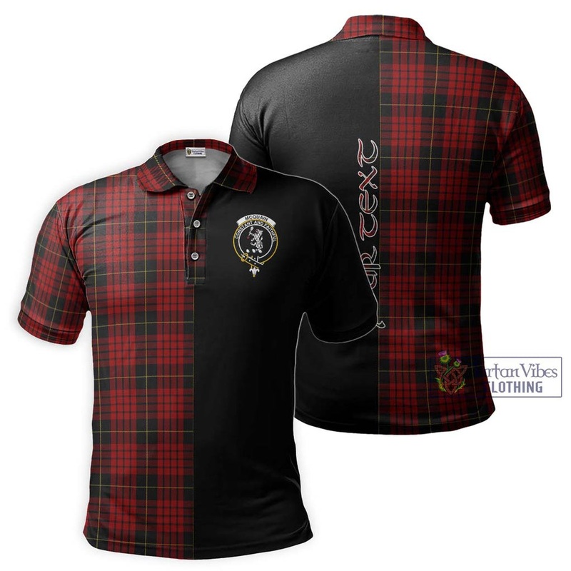 Mcquain Tartan Polo Shirt with Family Crest and Half Of Me Style