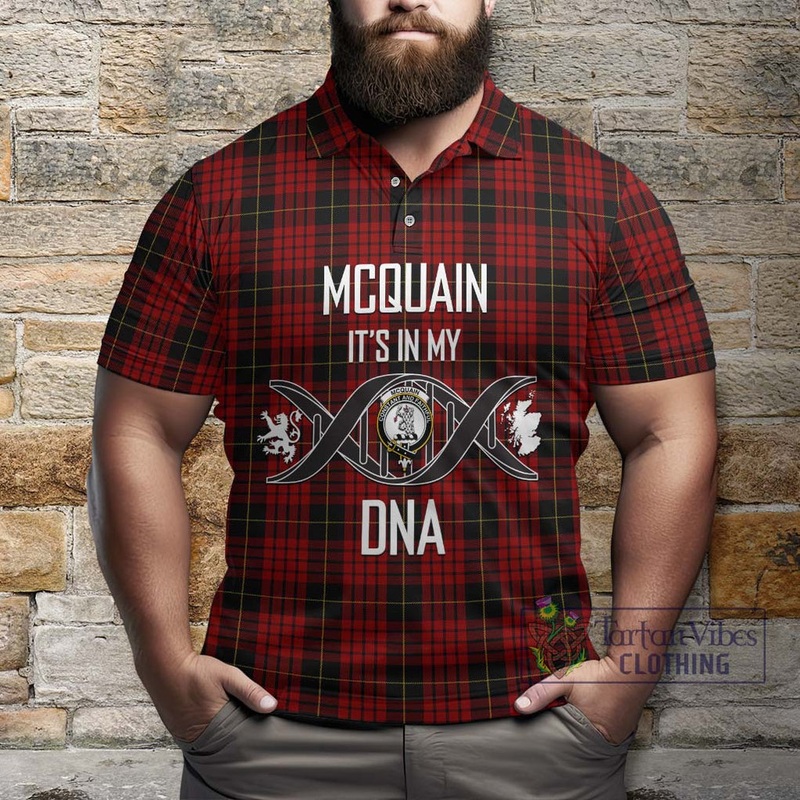 Mcquain Tartan Polo Shirt with Family Crest DNA In Me Style