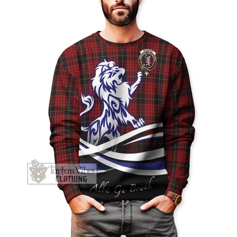 Mcquain Tartan Sweatshirt with Alba Gu Brath Regal Lion Emblem
