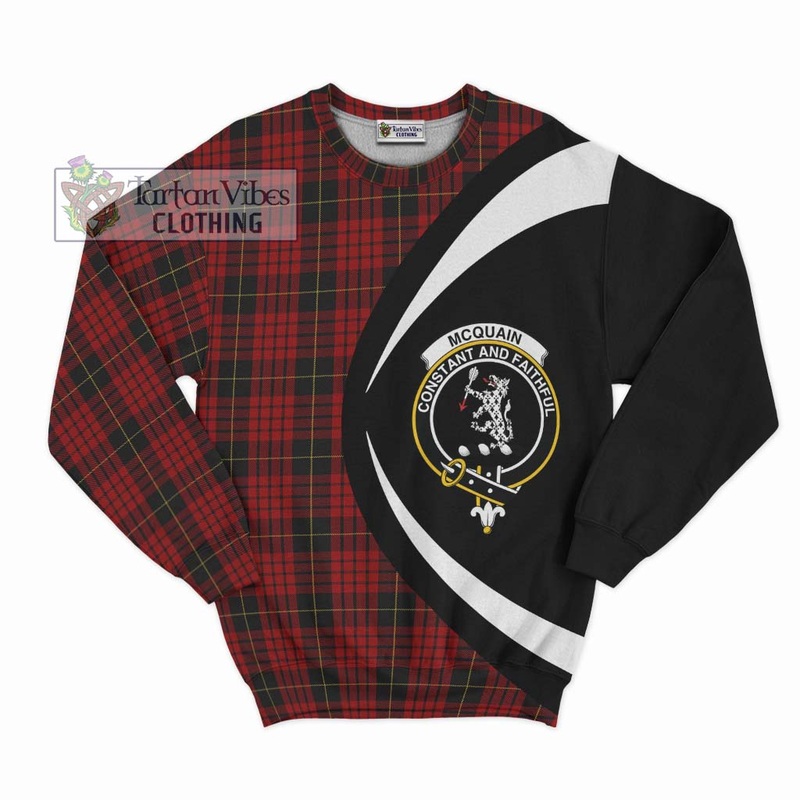 Mcquain Tartan Sweatshirt with Family Crest Circle Style