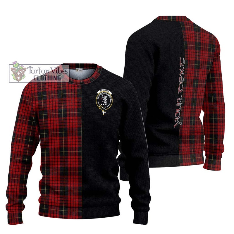 Mcquain Tartan Ugly Sweater with Family Crest and Half Of Me Style
