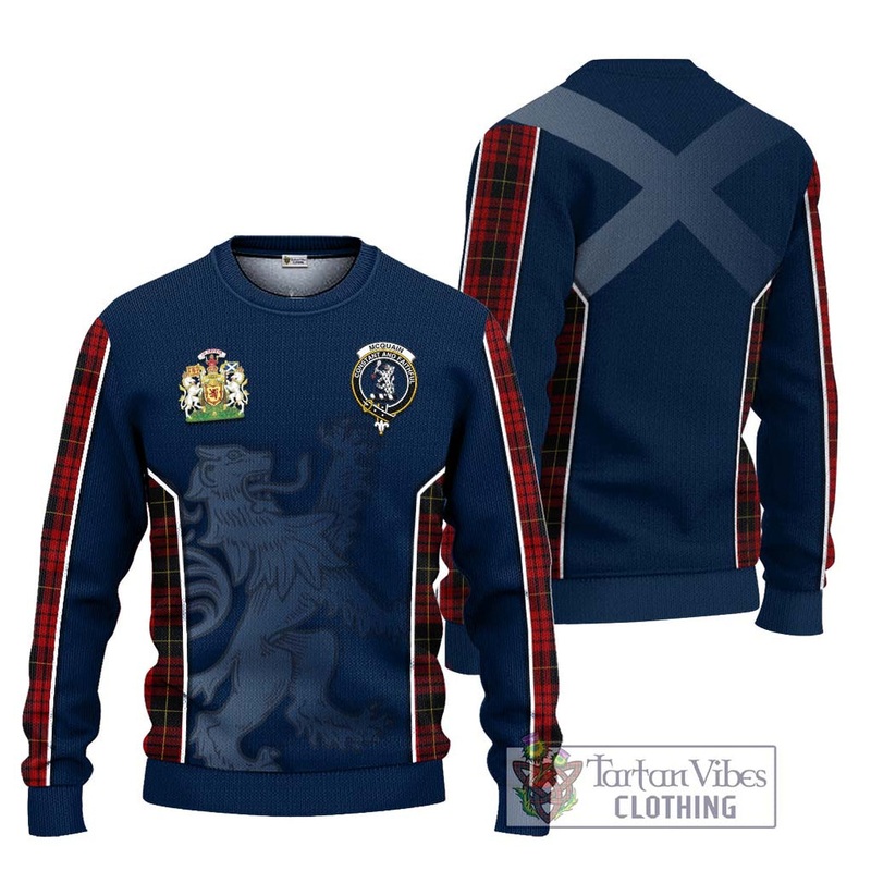 Mcquain Tartan Ugly Sweater with Family Crest and Lion Rampant Vibes Sport Style