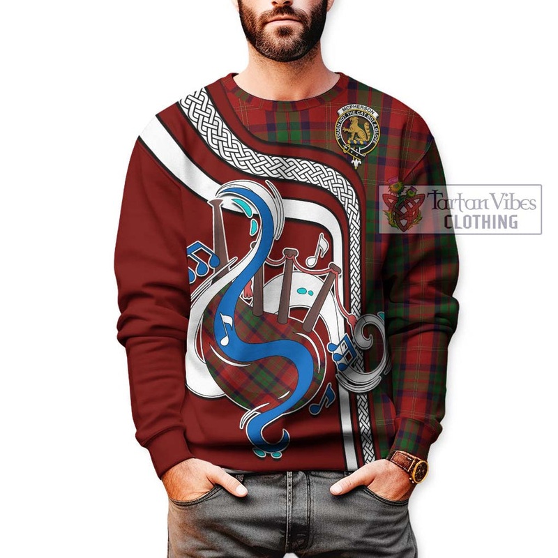 McPherson of Cluny Tartan Sweatshirt with Epic Bagpipe Style