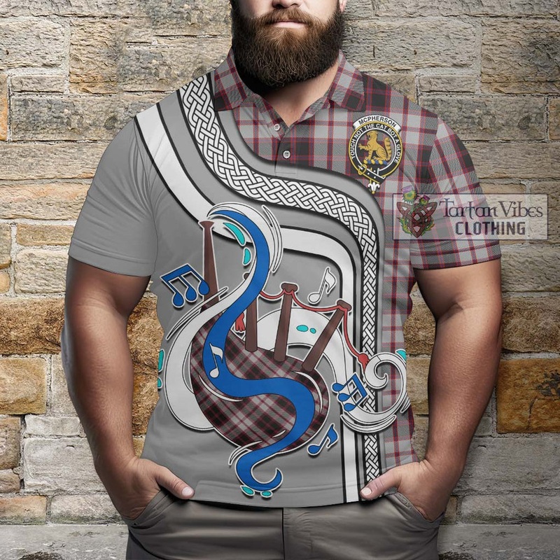 Mcpherson Tartan Polo Shirt with Epic Bagpipe Style