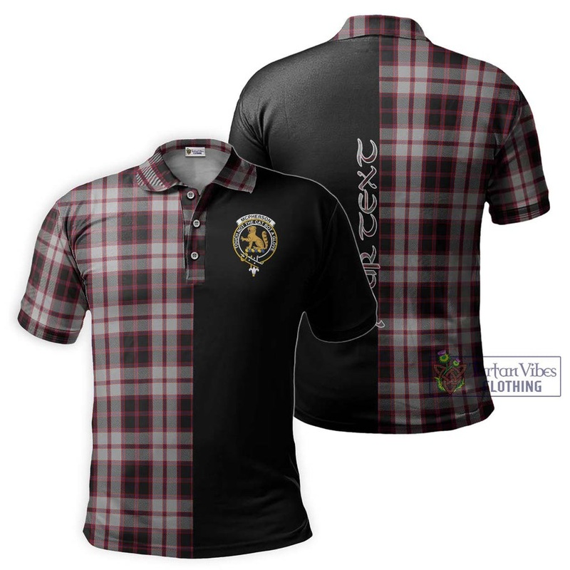 Mcpherson Tartan Polo Shirt with Family Crest and Half Of Me Style