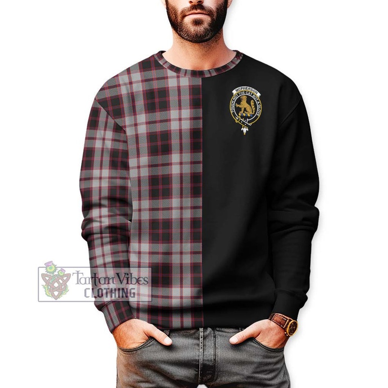 Mcpherson Tartan Sweatshirt with Family Crest and Half Of Me Style
