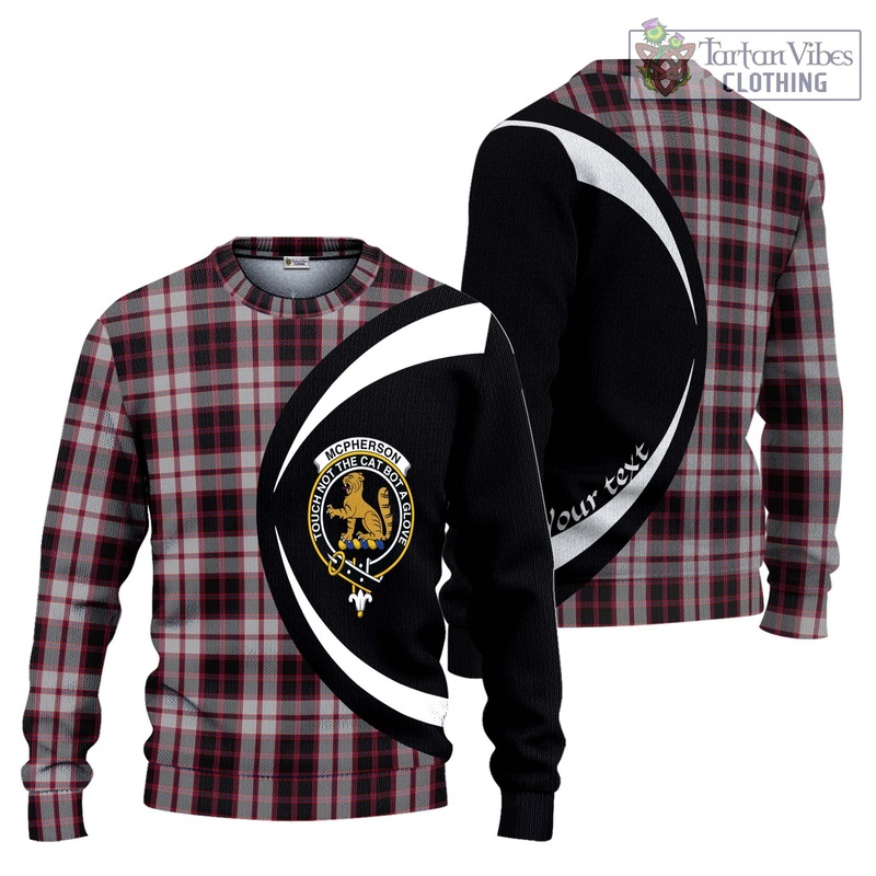 Mcpherson Tartan Ugly Sweater with Family Crest Circle Style