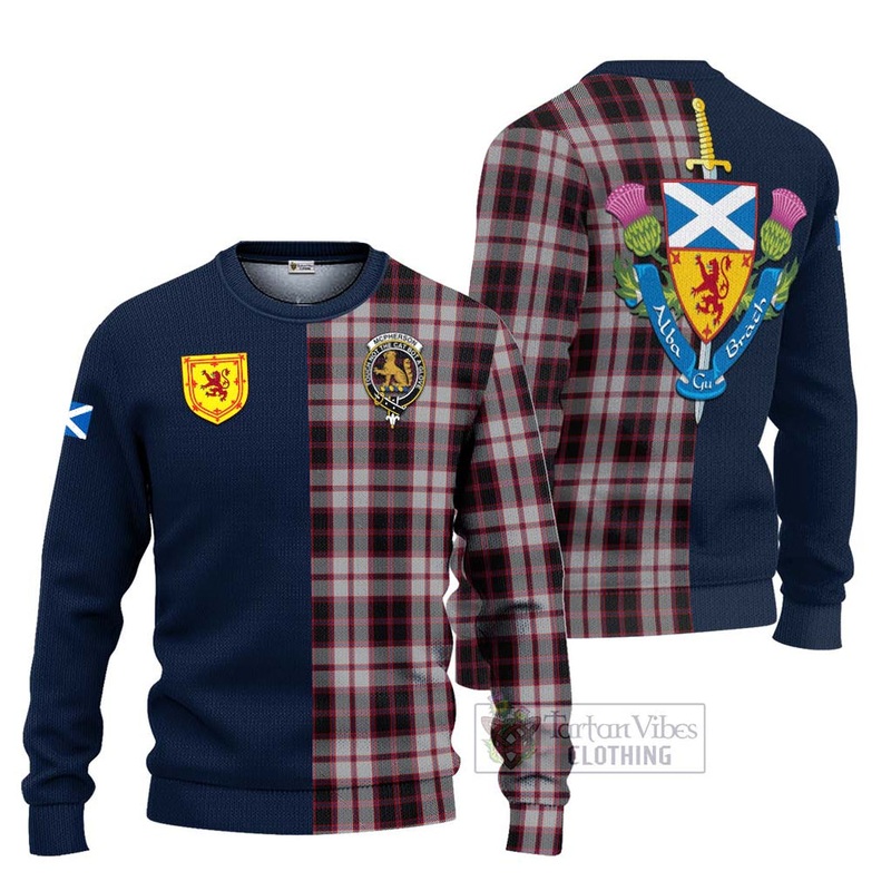 Mcpherson Tartan Ugly Sweater with Scottish Lion Royal Arm Half Style