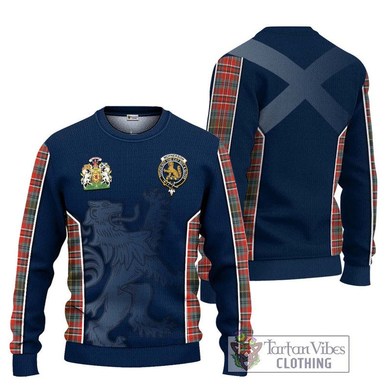 McPherson Weathered Tartan Ugly Sweater with Family Crest and Lion Rampant Vibes Sport Style