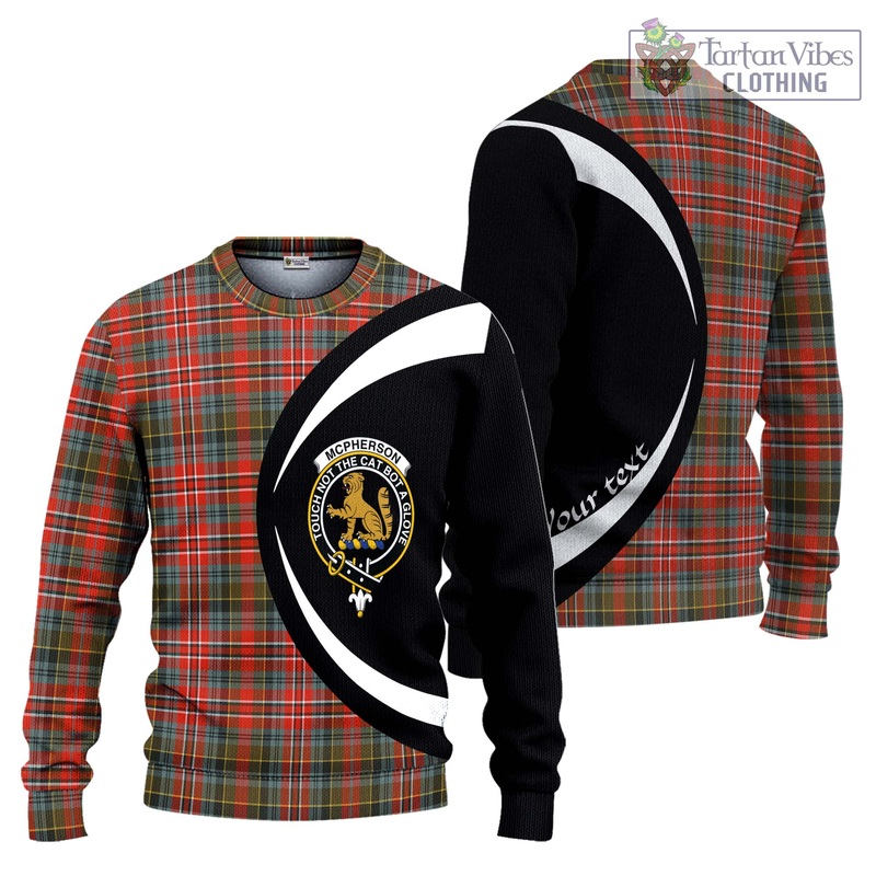 McPherson Weathered Tartan Ugly Sweater with Family Crest Circle Style