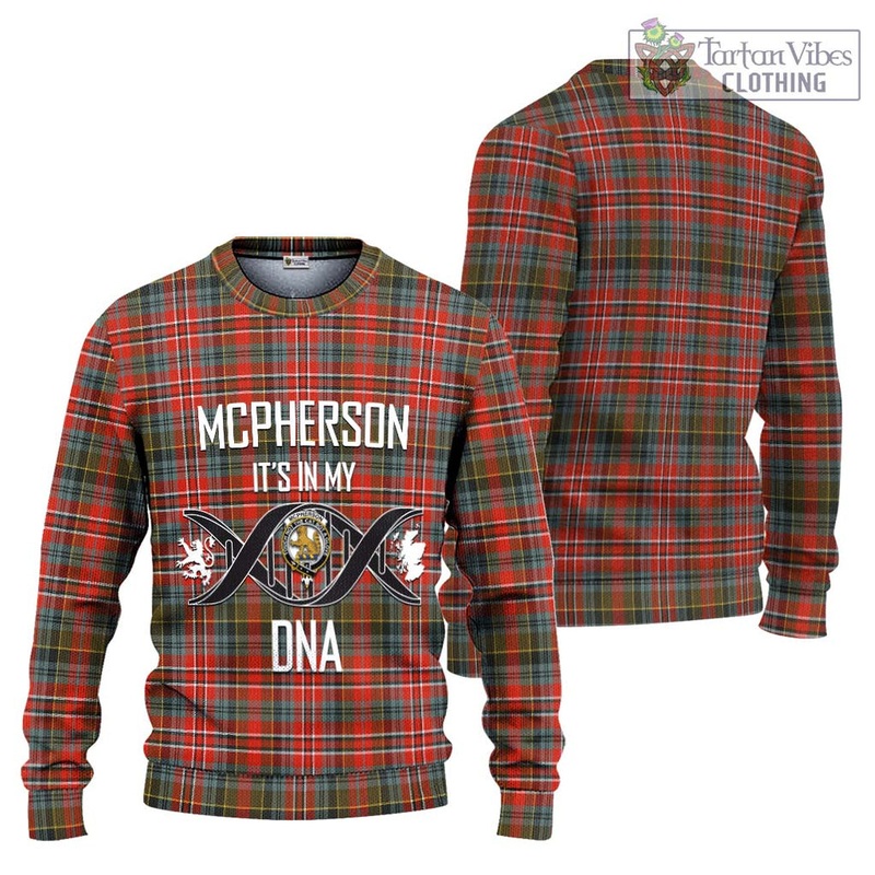 McPherson Weathered Tartan Ugly Sweater with Family Crest DNA In Me Style