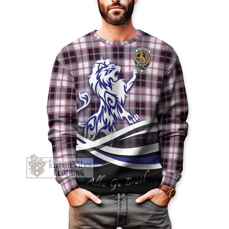 McPherson Hunting Modern Tartan Sweatshirt with Alba Gu Brath Regal Lion Emblem