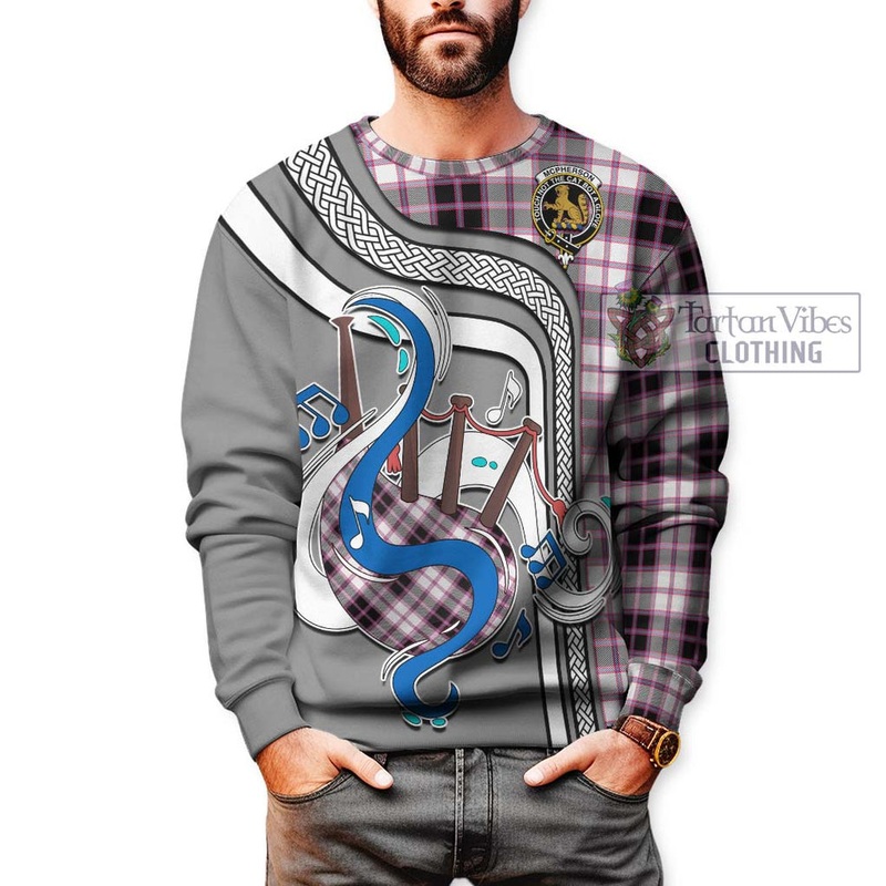 McPherson Hunting Modern Tartan Sweatshirt with Epic Bagpipe Style