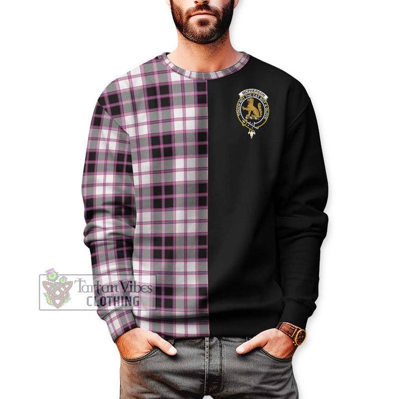 McPherson Hunting Modern Tartan Sweatshirt with Family Crest and Half Of Me Style